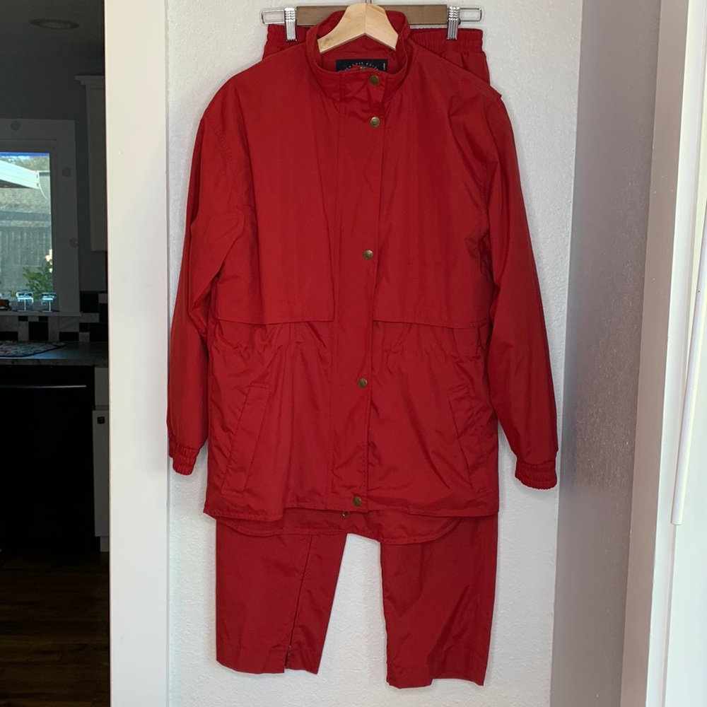 Sun Mountain Red 2-Piece Outdoor Jacket & Pants Golf Windbreaker Set Women’s S